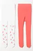 2 Pack Flower Tights Coral And White sold by Ackermas