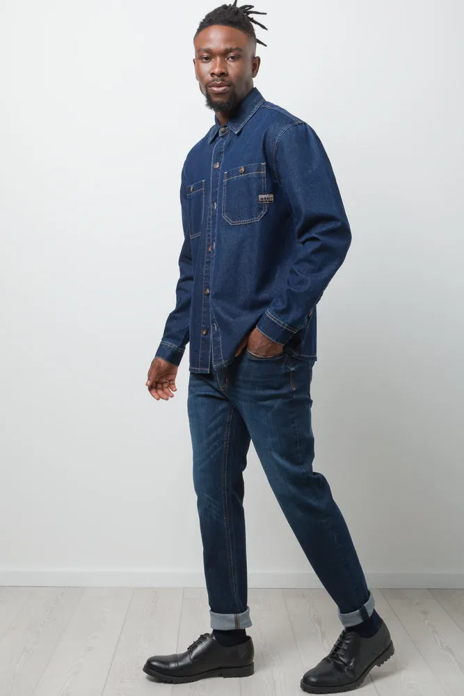 Denim Long Sleeve Shirt Blue sold by Ackermas product image thumbnail 2