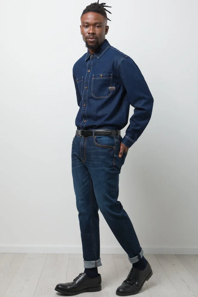 Skinny Denim Jeans Dark Blue sold by Ackermas product image thumbnail 3