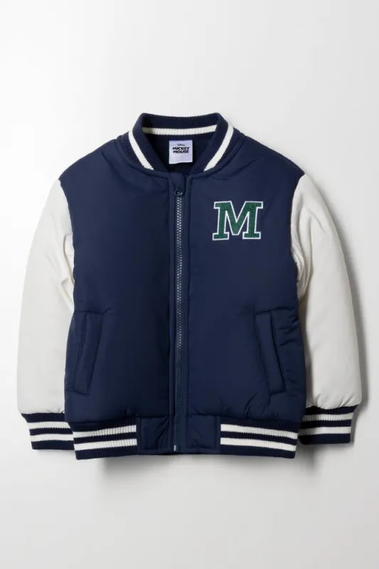 Mickey Mouse Bomber Jacket Navy sold by Ackermas