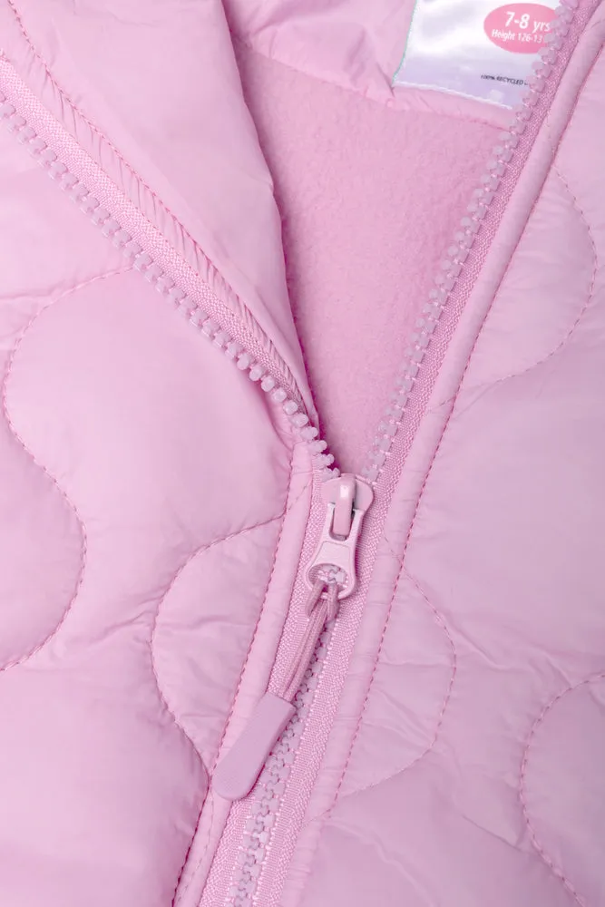 Zip Through Hooded Puffer Jacket Pink sold by Ackermas product image thumbnail 2