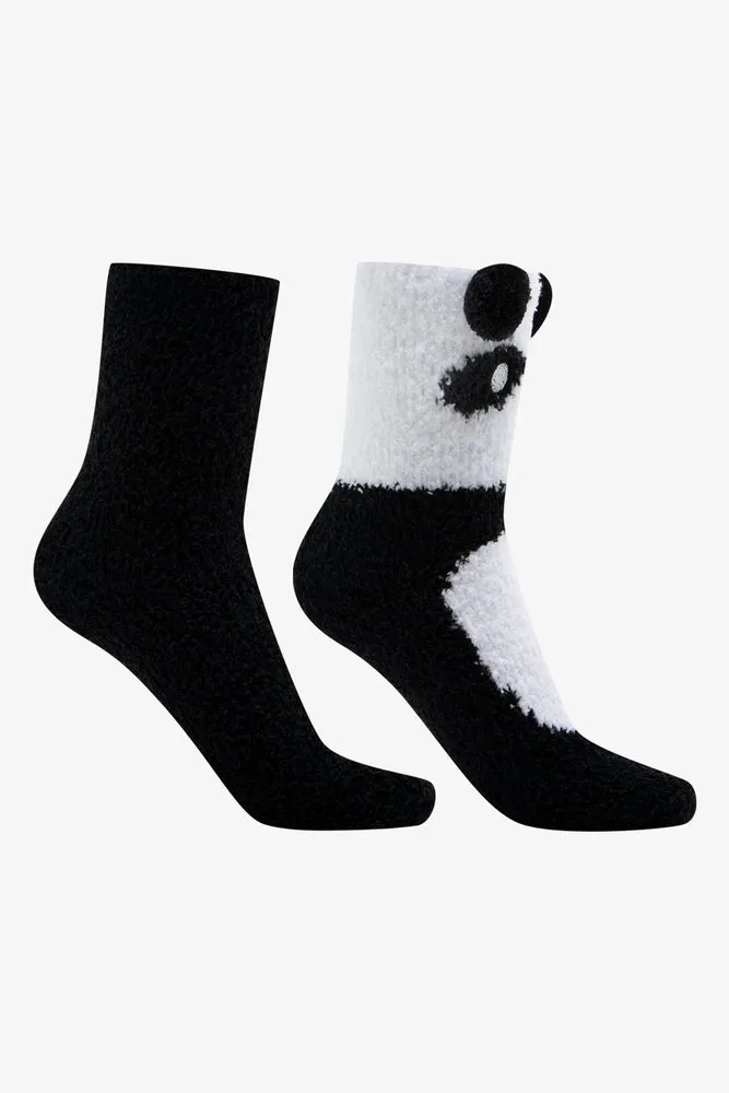2 Pack Panda Socks Black And White sold by Ackermas