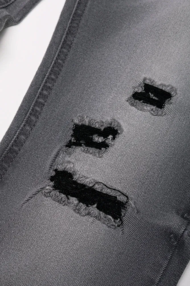 Ripped Denim Jeans Dark Grey sold by Ackermas product image thumbnail 3