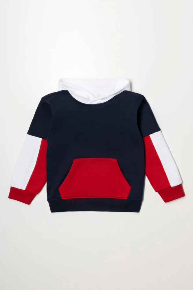 Colourblock Hoodie Red And Navy sold by Ackermas