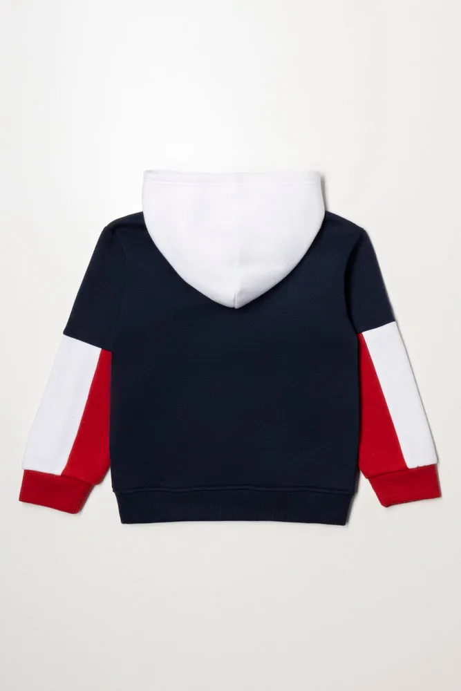 Colourblock Hoodie Red And Navy sold by Ackermas product image thumbnail 3