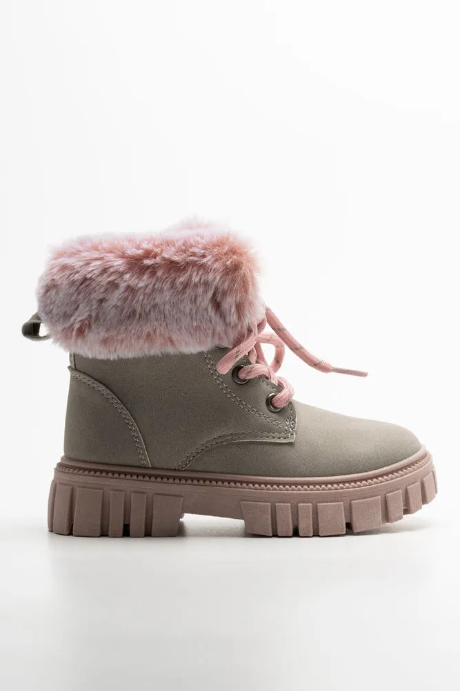 Lace Up Fur Boots Grey sold by Ackermas product image thumbnail 2