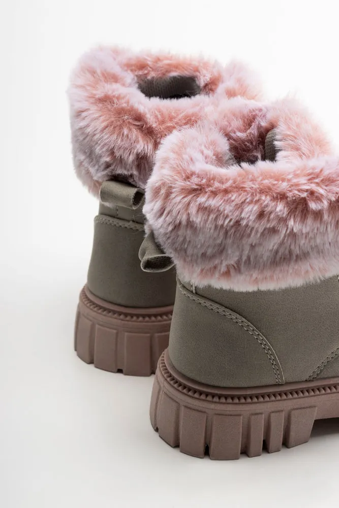 Lace Up Fur Boots Grey sold by Ackermas product image thumbnail 4