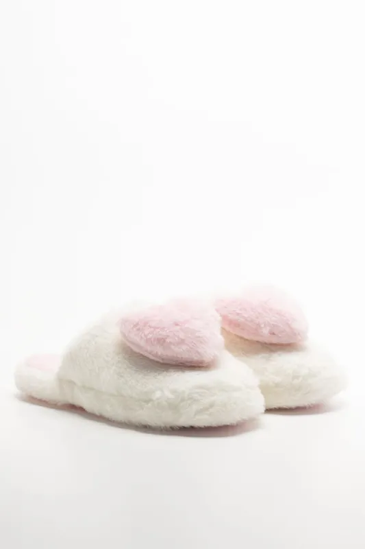 Heart Slippers Cream And Pink sold by Ackermas