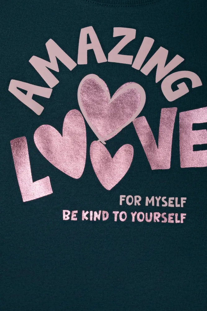 Love Long Sleeve T-Shirt Green sold by Ackermas product image thumbnail 2