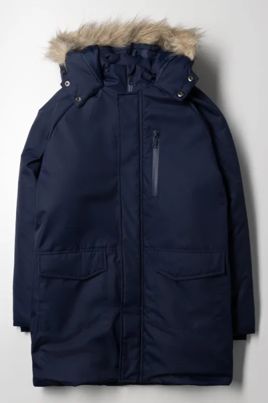 Puffer Parka Jacket Navy sold by Ackermas