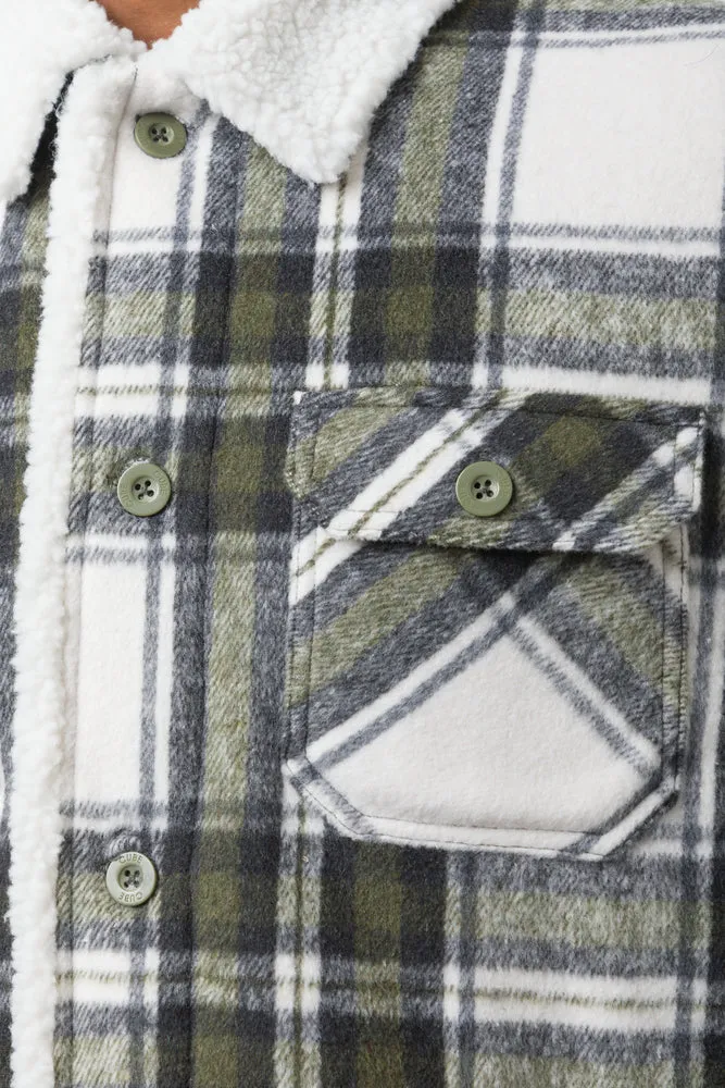 Check Sherpa Lined Shacket Cream sold by Ackermas product image thumbnail 4