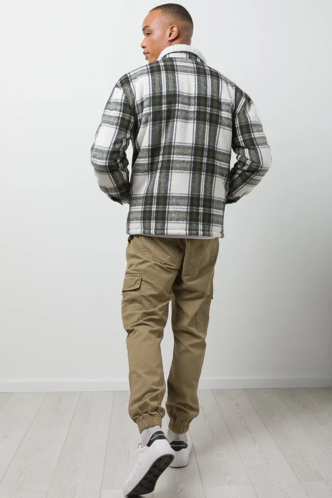 Check Sherpa Lined Shacket Cream sold by Ackermas product image thumbnail 3