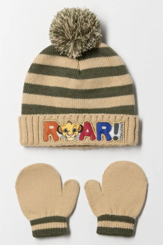 Simba Beanie And Mittens Set Natural sold by Ackermas