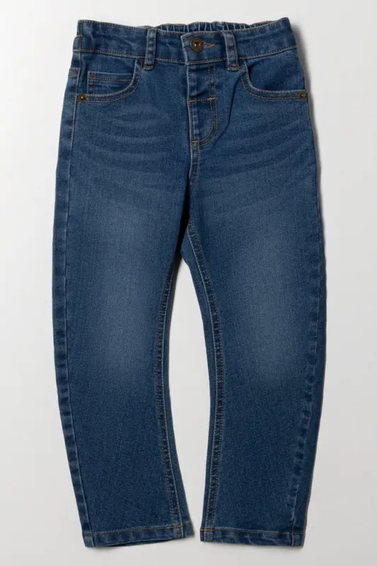 Bow Leg Denim Jeans Blue sold by Ackermas