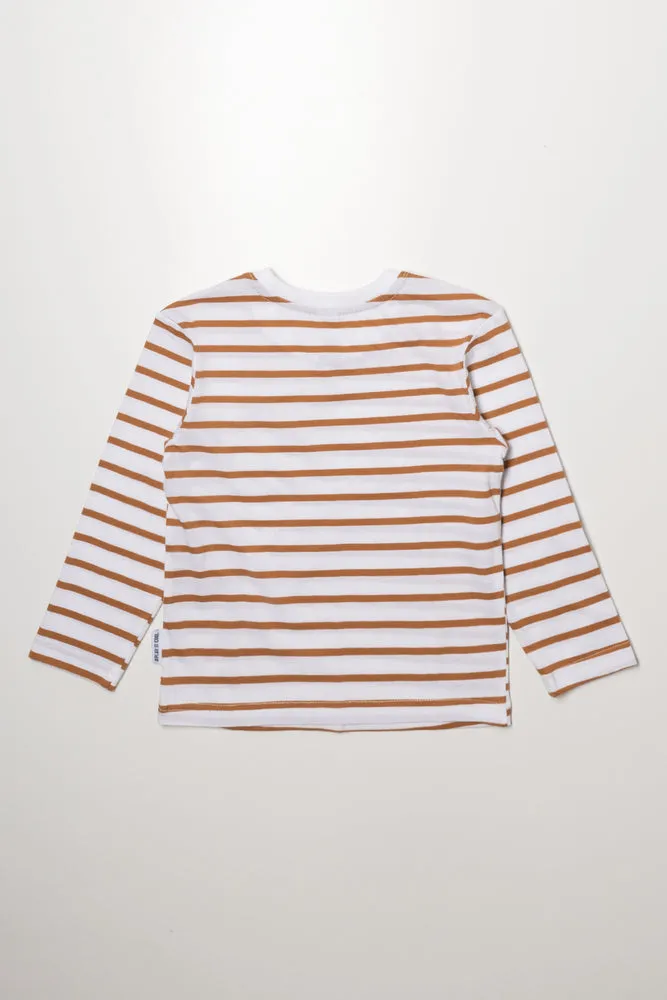 Stripe Long-Sleeve T-Shirt Natural sold by Ackermas product image thumbnail 3