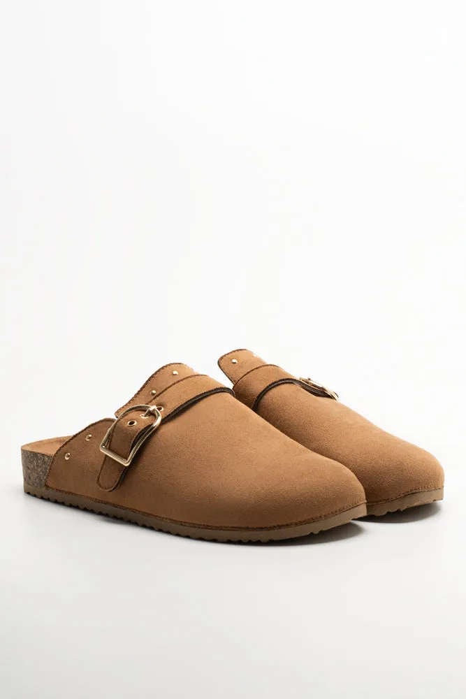 Closed Toe Mule Shoes Tan sold by Ackermas