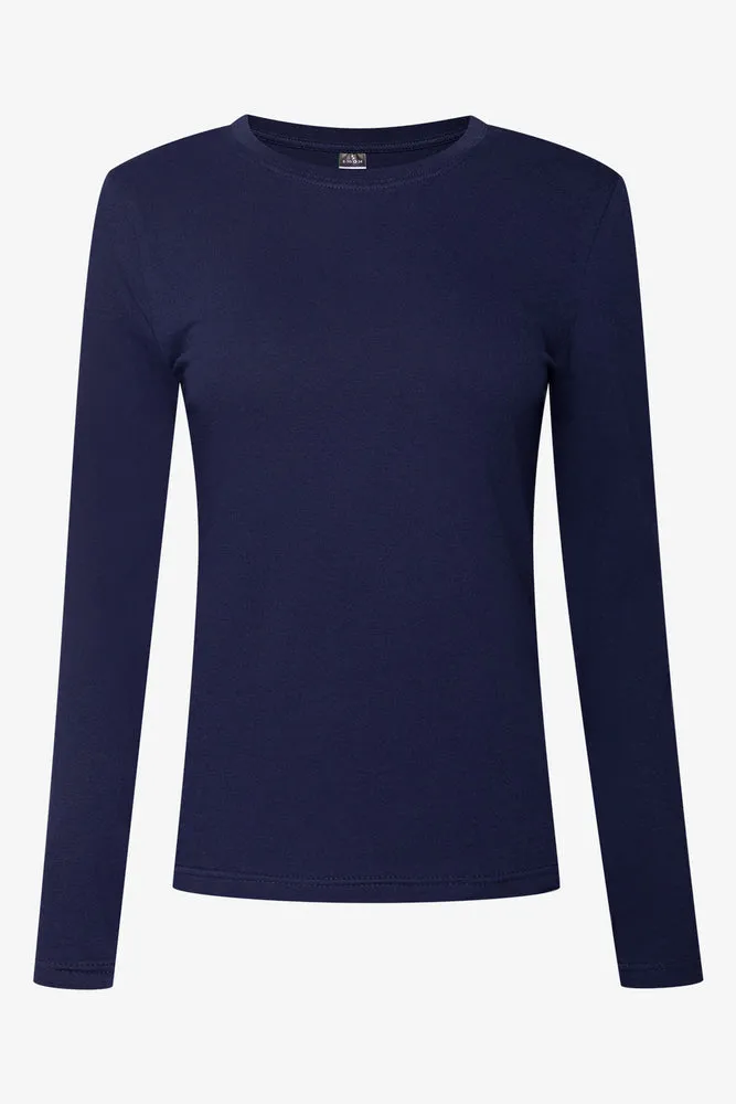 Long Sleeve Crew Neck T-Shirt Navy sold by Ackermas