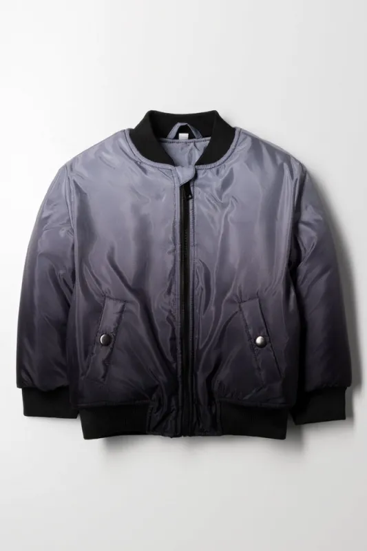 Ombre Bomber Jacket Black And Grey sold by Ackermas