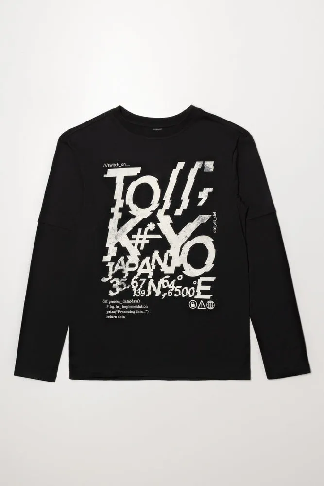 Long Sleeve T-Shirt Black sold by Ackermas