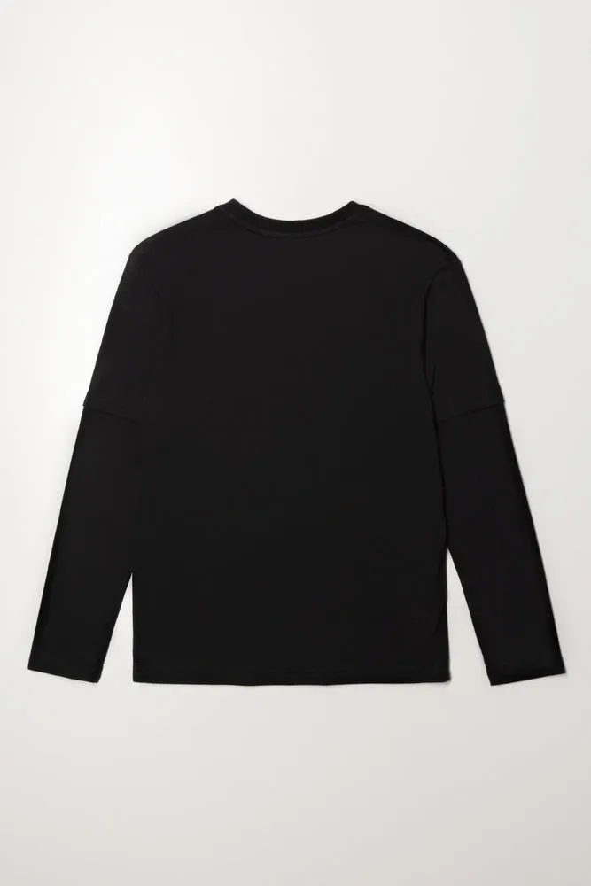 Long Sleeve T-Shirt Black sold by Ackermas product image thumbnail 3