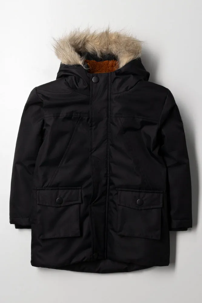 Hooded Parka Jacket Black sold by Ackermas