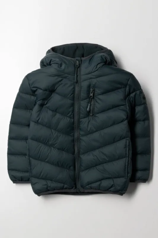 Basic Hooded Puffer Jacket Green sold by Ackermas