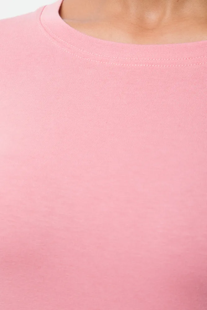 Crew Neck Long Sleeve T-Shirt Pink sold by Ackermas product image thumbnail 4