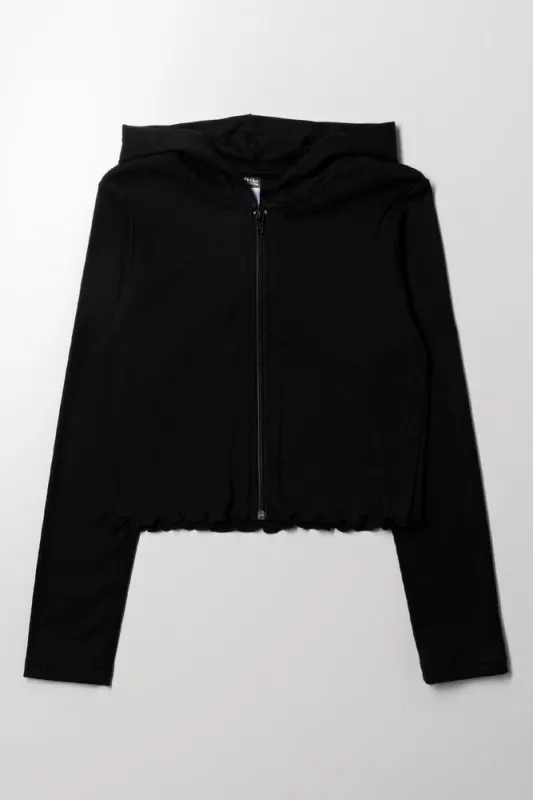Zip Through Hoodie Black sold by Ackermas