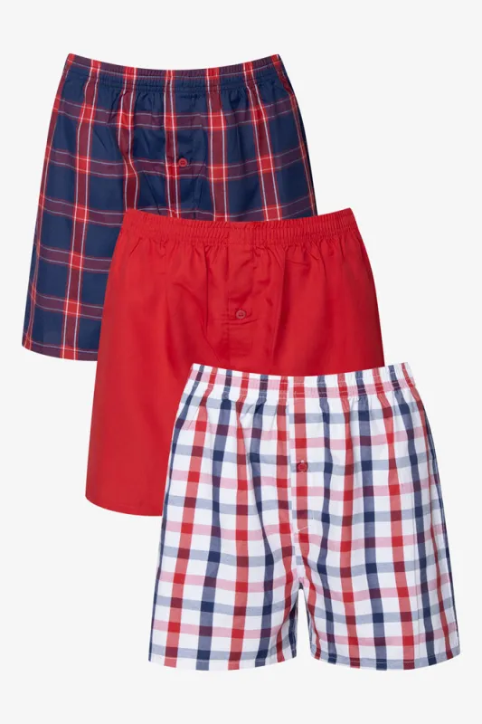 3 Pack Check Boxers Red sold by Ackermas