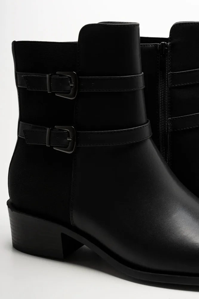 Double Buckle Boots Black sold by Ackermas product image thumbnail 4