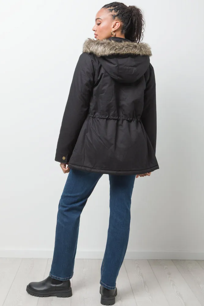 Parka Jacket With Fur Trim Black sold by Ackermas product image thumbnail 3