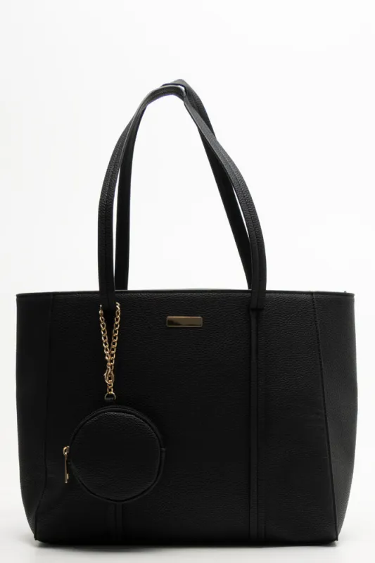 Tote Bag With Coin Purse Black sold by Ackermas