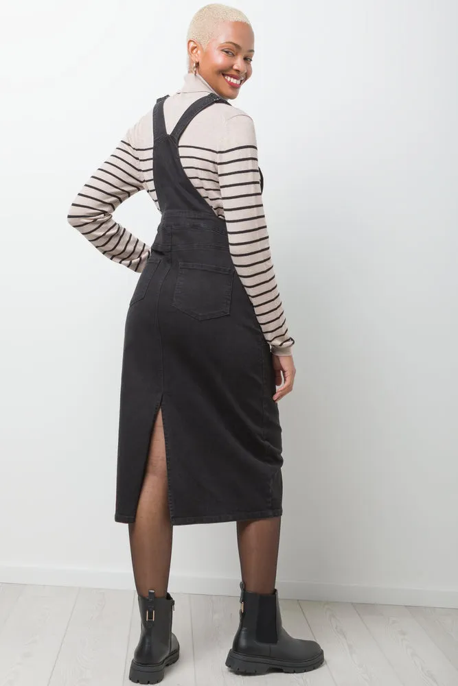 Denim Dungaree Dress Black sold by Ackermas product image thumbnail 3