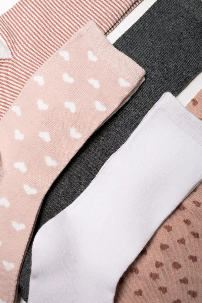 5 Pack Socks Pink, Dark Grey And White sold by Ackermas product image thumbnail 2
