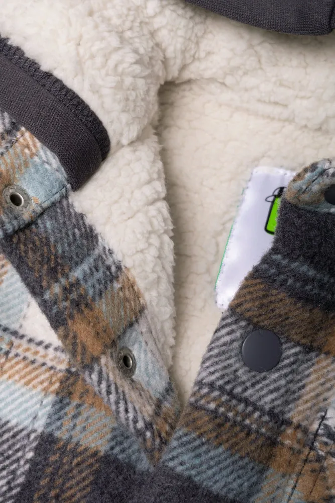 Hooded Check Shacket Grey And Blue sold by Ackermas product image thumbnail 2