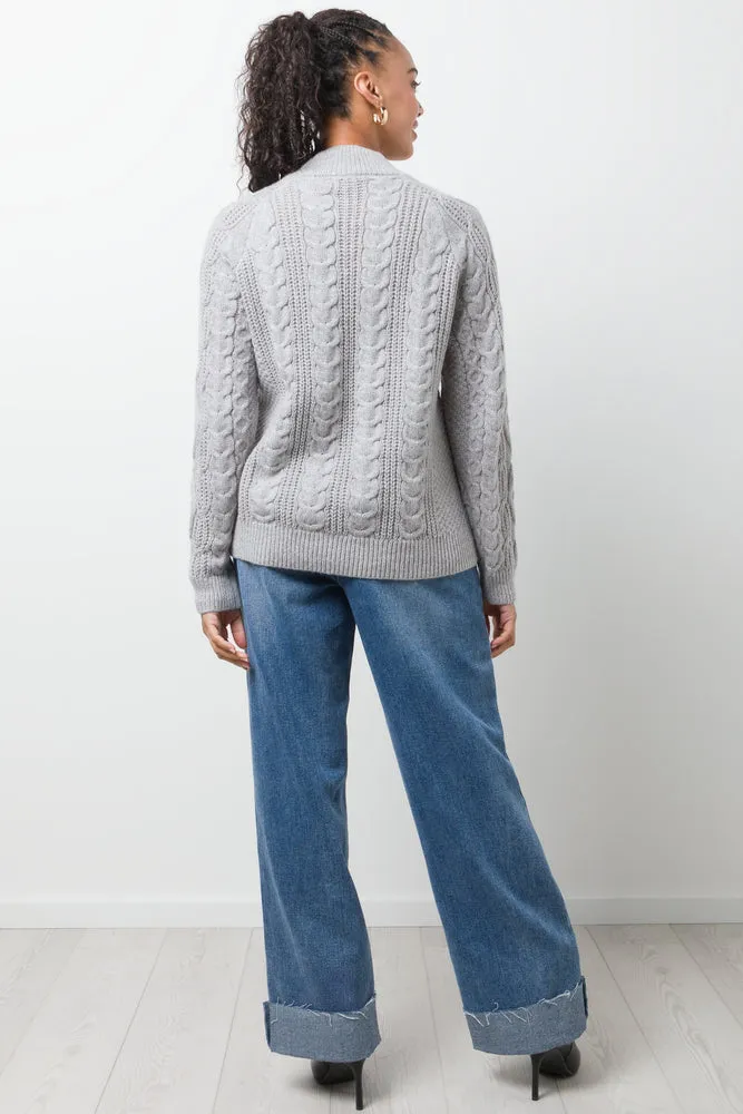 Buttoned Cable Knit Jersey Grey sold by Ackermas product image thumbnail 3