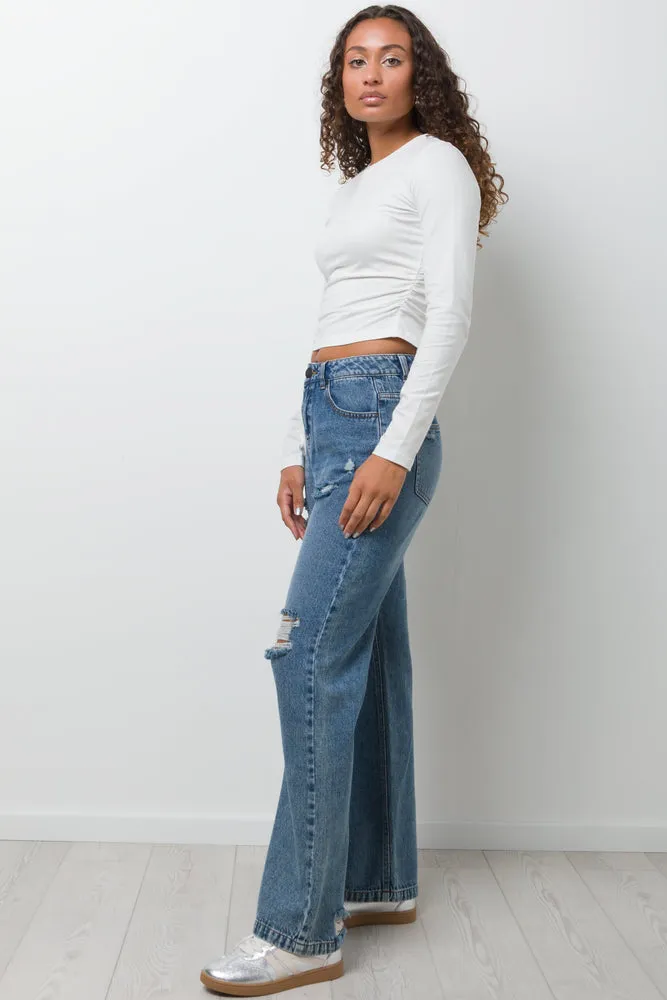 Rip And Repair Denim Jeans Light  Blue sold by Ackermas product image thumbnail 3