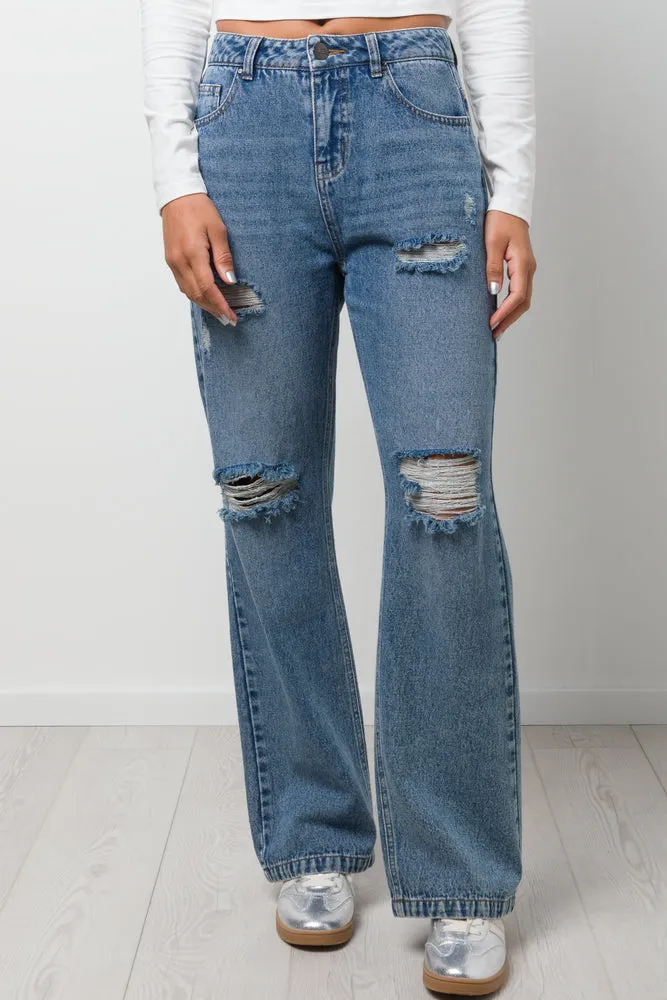 Rip And Repair Denim Jeans Light  Blue sold by Ackermas product image thumbnail 2