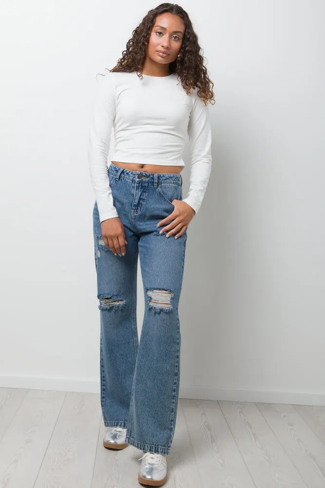 Rip And Repair Denim Jeans Light  Blue sold by Ackermas