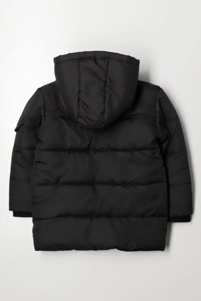 Hooded Puffer Jacket Black sold by Ackermas product image thumbnail 3