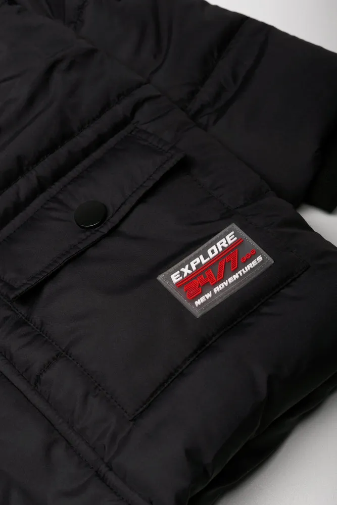 Hooded Puffer Jacket Black sold by Ackermas product image thumbnail 2