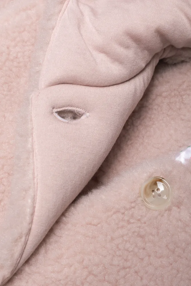 Hooded Button Through Coat Pink sold by Ackermas product image thumbnail 2