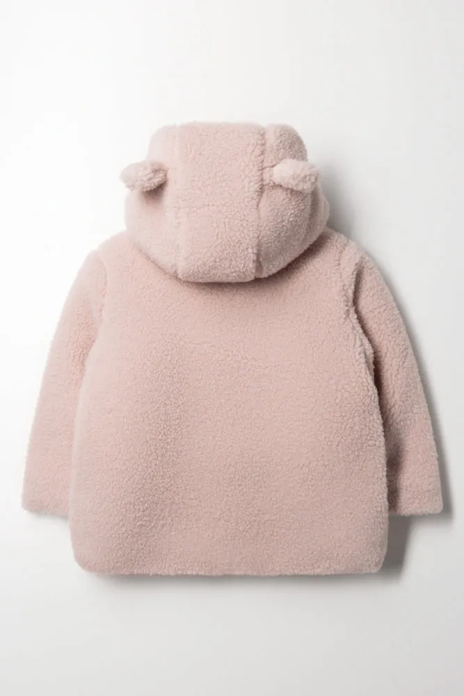 Hooded Button Through Coat Pink sold by Ackermas product image thumbnail 4