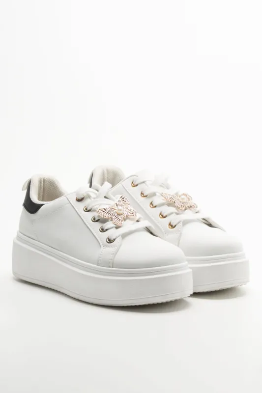 Butterfly Sneakers White sold by Ackermas