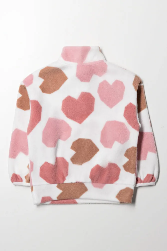 Heart Polar Fleece Tracktop Pink sold by Ackermas product image thumbnail 4