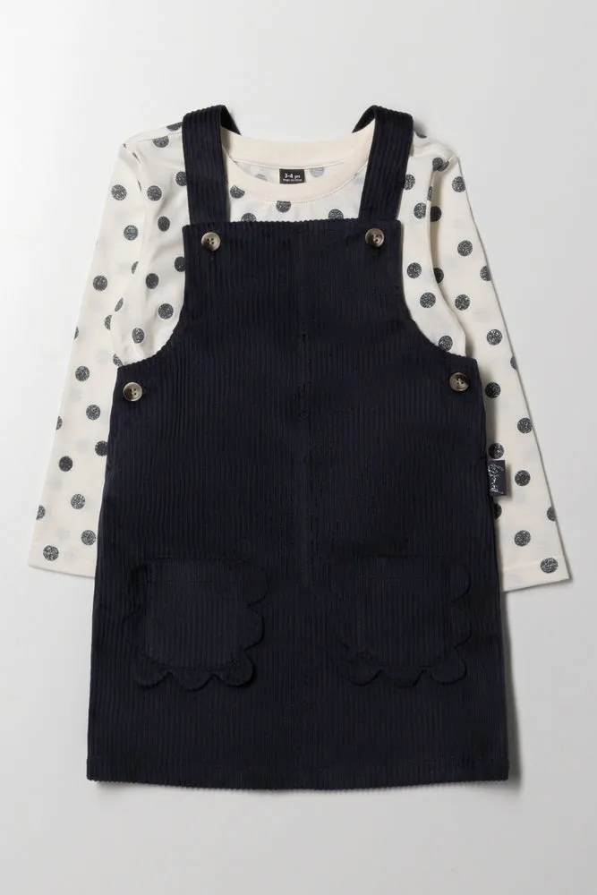 Spot Pinafore Set Black sold by Ackermas