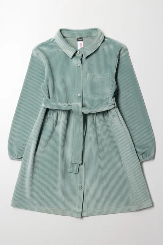 Twill Shirt Dress Light Green sold by Ackermas