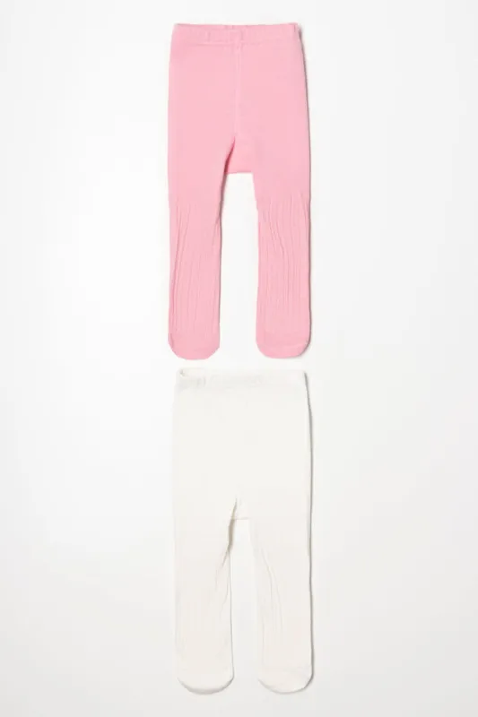 2 Pack Tights Pink And Cream sold by Ackermas