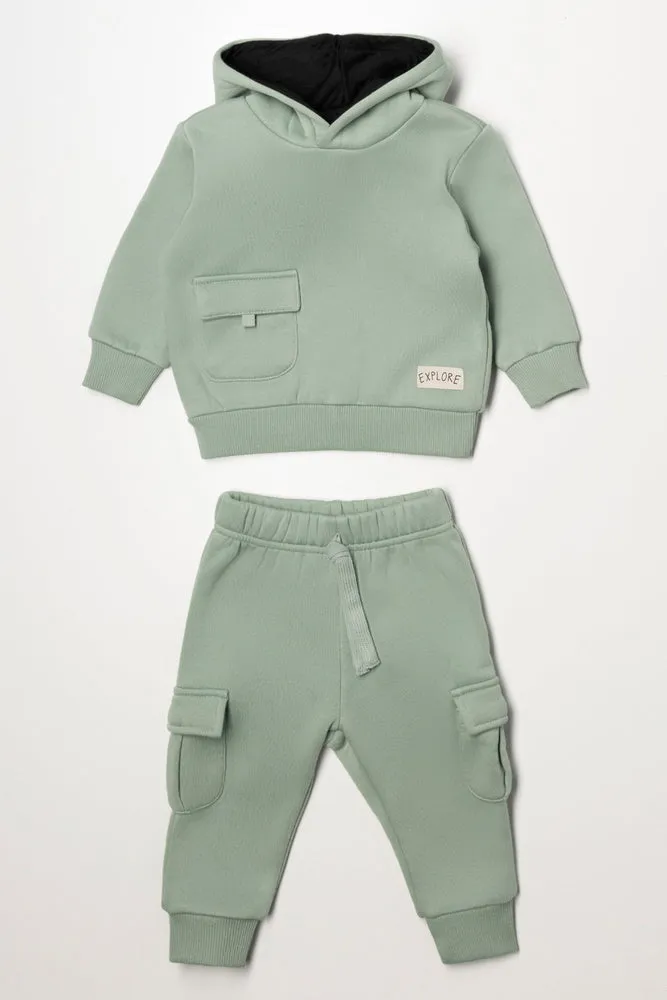 Hooded Cargo Tracksuit Light Green sold by Ackermas