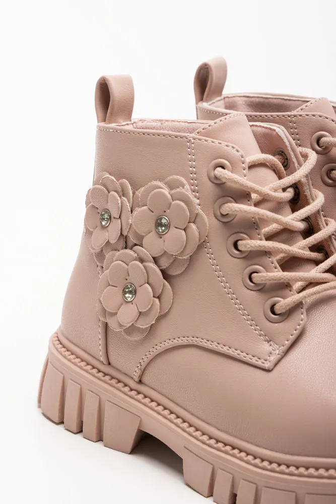 Daisy Lace Up Boots Dusty Pink sold by Ackermas product image thumbnail 4